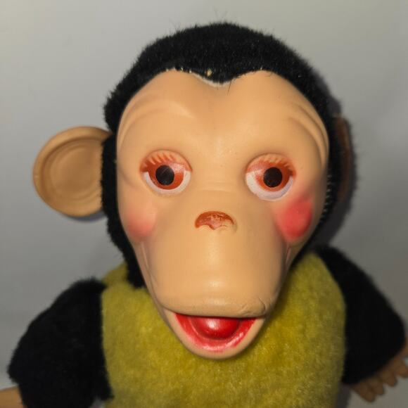 Vintage Zippy Monkey Mr Bim Zip Plush Banana Toy Rubber Face Doll 16" - Picture 6 of 16